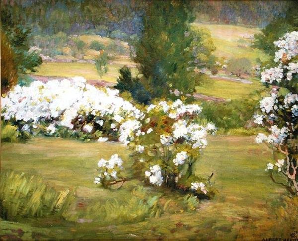 Blooming Flowers, n.1925 (öljy kankaalle) tekijältä Albert Herter