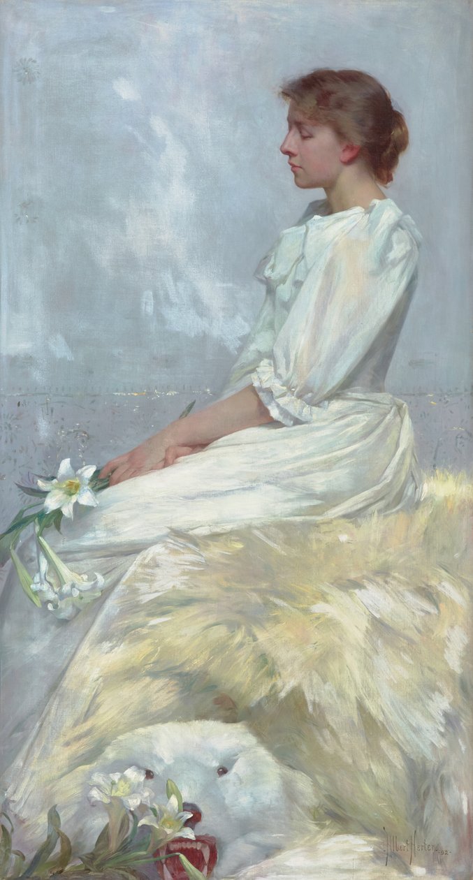 Muotokuva Bessiestä (Miss Elizabeth Newton) 1892 (Öljy kankaalle) tekijältä Albert Herter