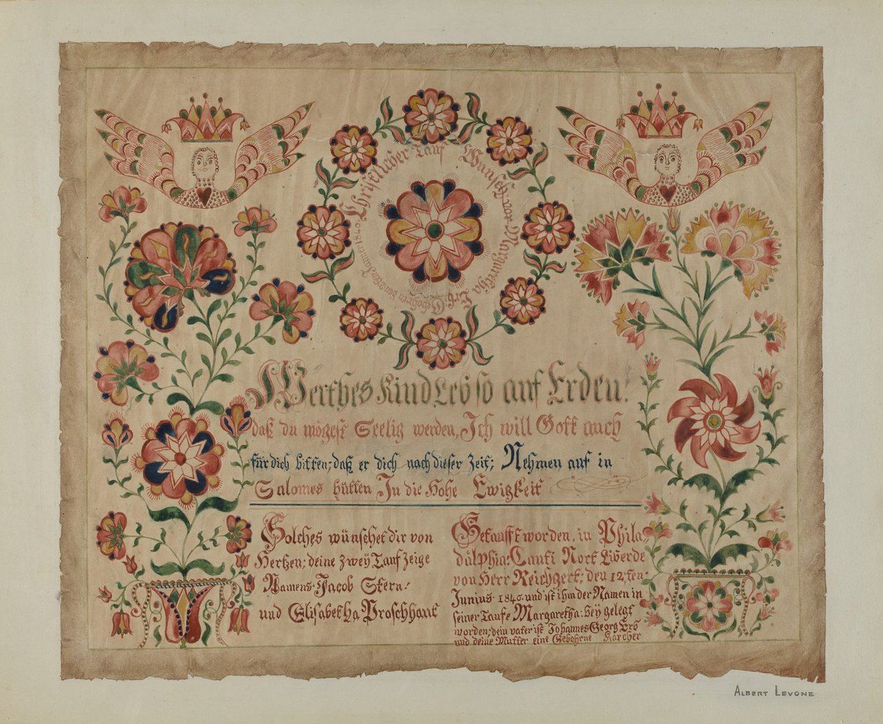 Pa. Saksalainen syntymätodistus, n. 1940. tekijältä Albert J. Levone
