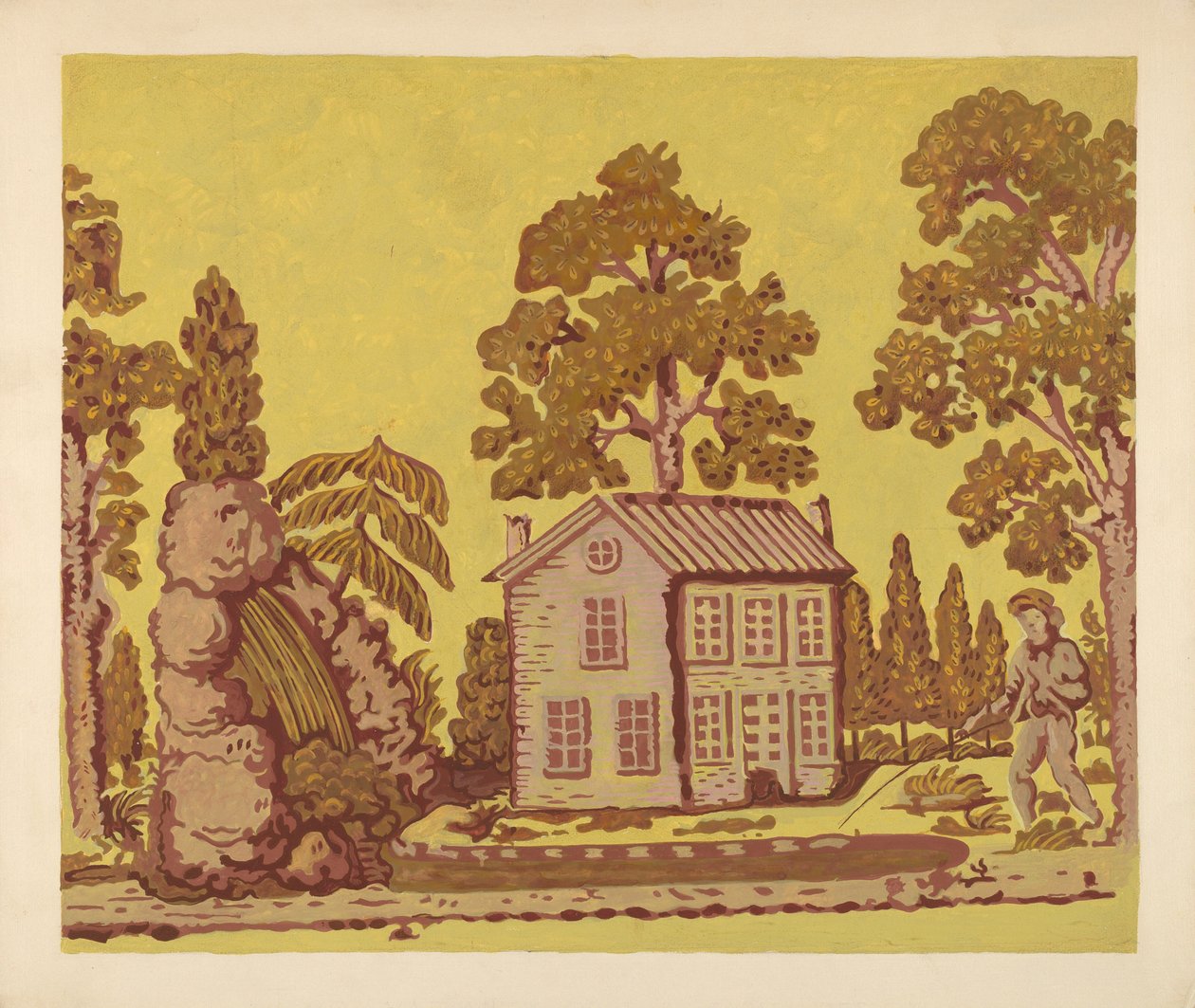 Tapetti Käytetään Bandbox Covering, c. 1937. tekijältä Albert J. Levone