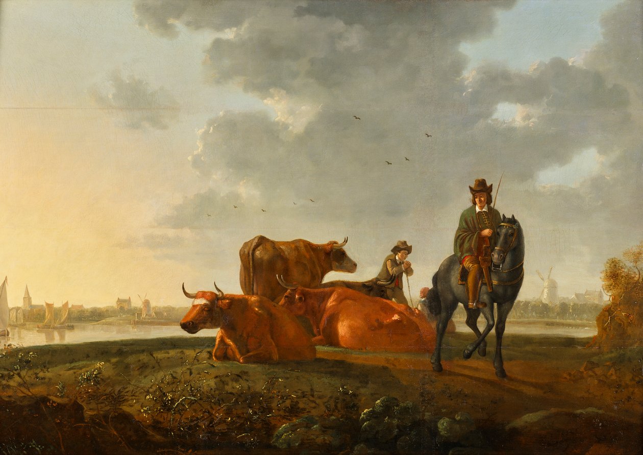 laitumella joen varrella tekijältä Albert Jacobsz Cuyp
