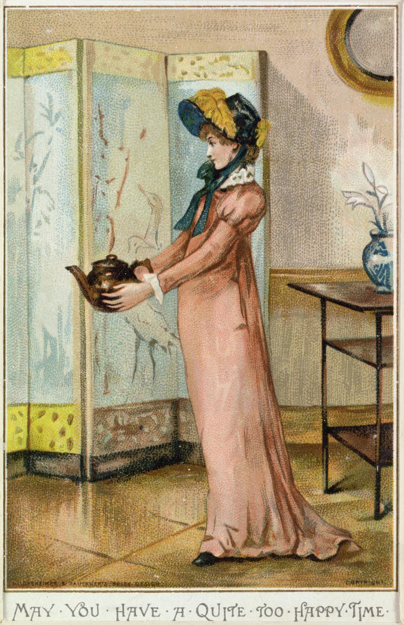 "Olkoon sinulla aivan liian onnellista aikaa", 1881 (chromolitho) tekijältä Albert Jnr. Ludovici