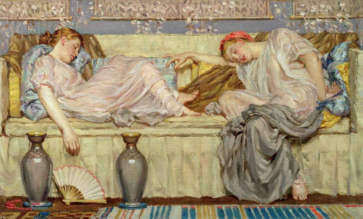 Helmet (tutkimus), n. 1875 (öljy kankaalle) tekijältä Albert Joseph Moore