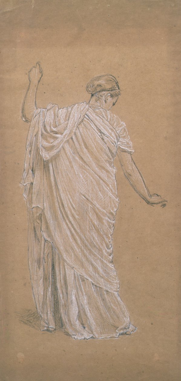 Study for A Garden (liitu sävytetylle paperille) tekijältä Albert Joseph Moore