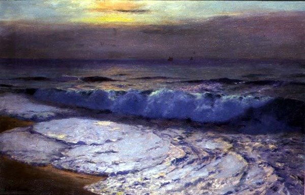 The Breaking Wave, Dusk (öljy kankaalle) tekijältä Albert Julius Olsson