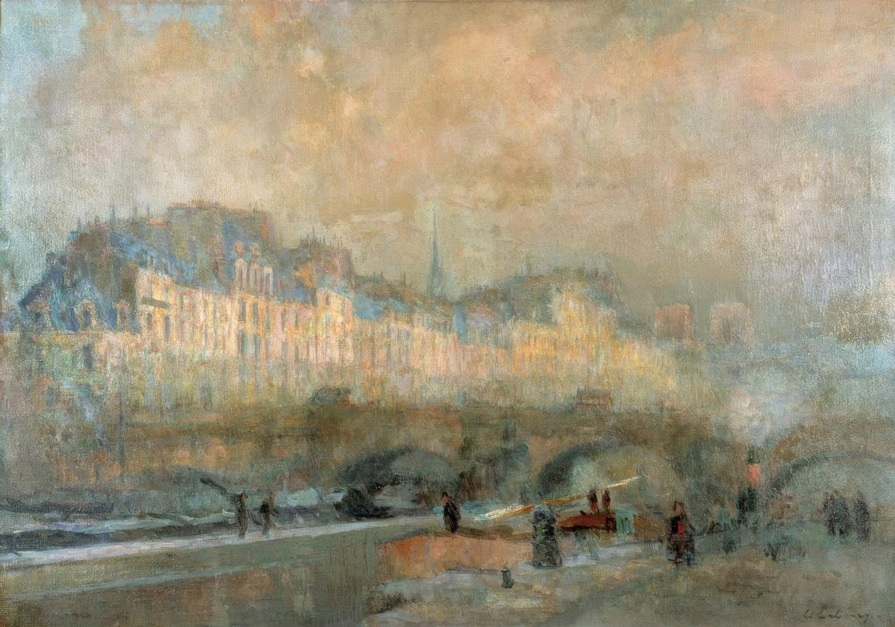 Pariisi, La Monnaien lukko; Talviaurinko tai näkymä Pont Neufille tekijältä Albert Lebourg