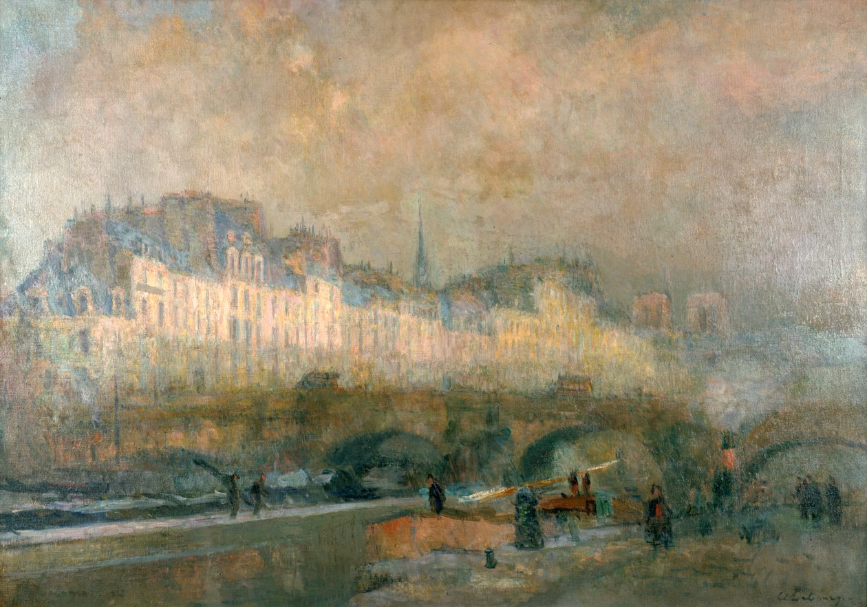 Näkymä Pont Neufille ja Ile de la Citelle, Pariisi, 1800-luvun loppu 1900-luvun alku tekijältä Albert Lebourg