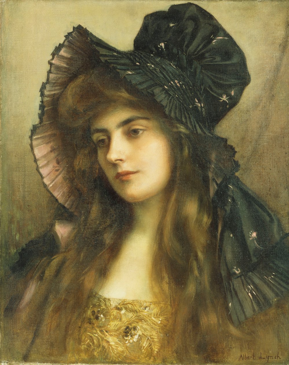 Nuori kaunotar mustassa hatussa, tekijältä Albert Lynch