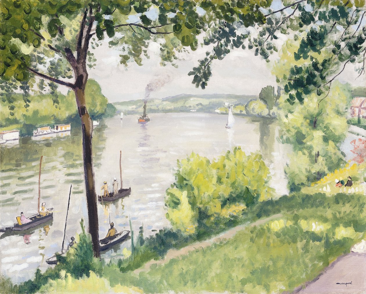Pankki Trielissä (The Tug); Berge a Triel (Hinaaja) tekijältä Albert Marquet