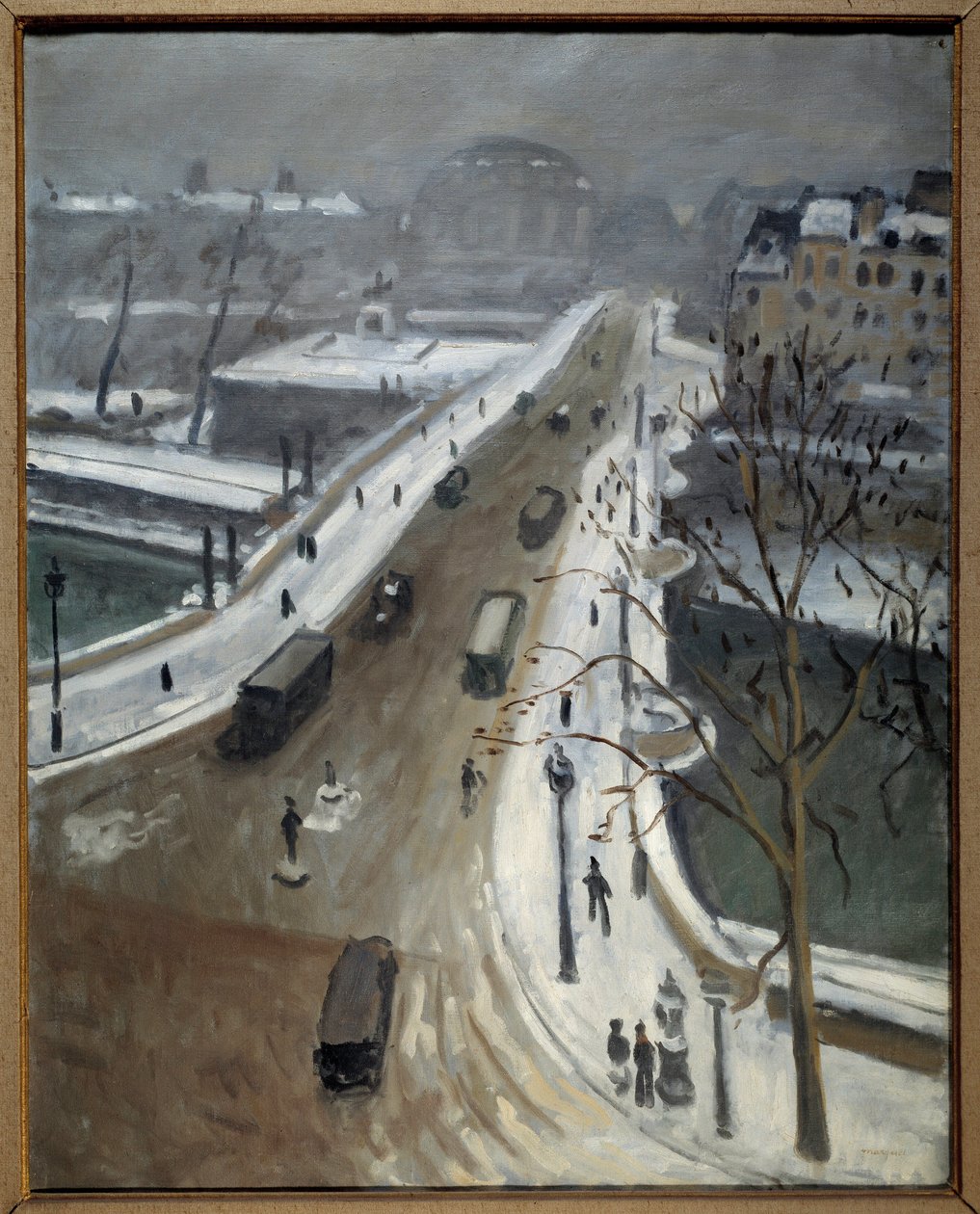 Neufin silta Pariisissa lumen alla 1938 (öljy kankaalle) tekijältä Albert Marquet