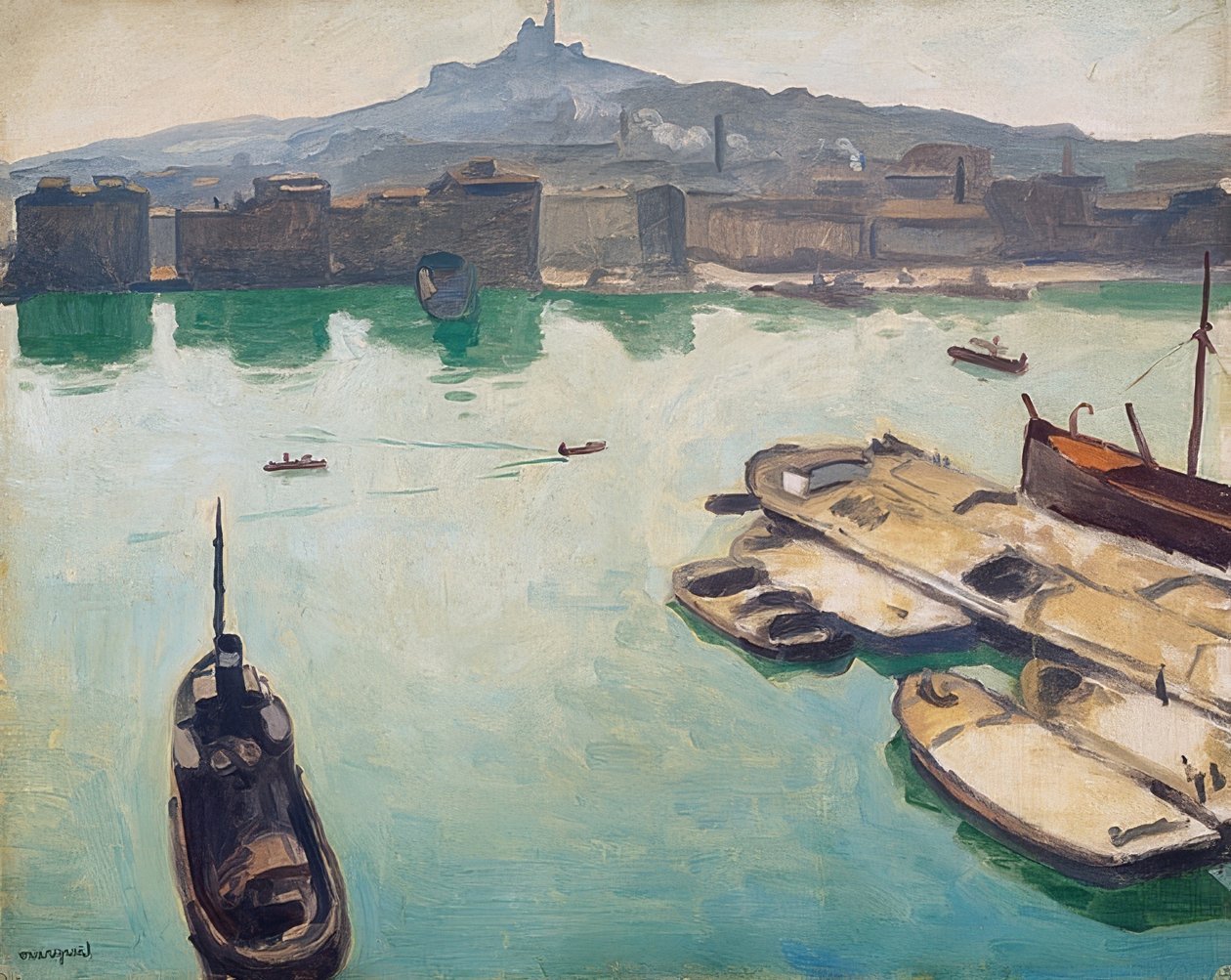 Marseillen satama. 1916 tekijältä Albert Marquet