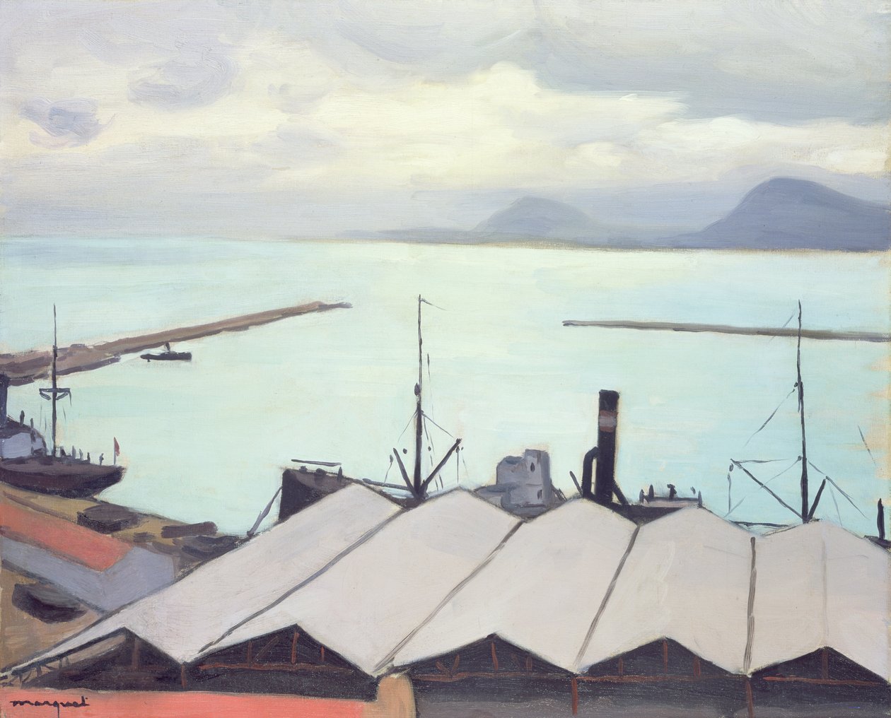 Hangares em Port de Bougie, Argélia Finlandês tekijältä Albert Marquet