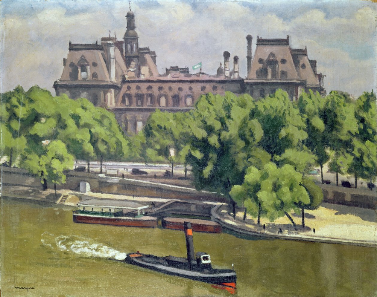 Hotel de Ville ja Seine, Pariisi tekijältä Albert Marquet