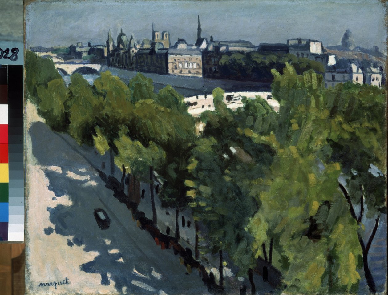 "" Quai du Louvre ja Pont Neuf Pariisissa"" Ile de la Cite ja Seinen rannat. Pierre-Albert (Albert) Marquet (1875-1947) maalaus 1906. Öljy kankaalle. Eremitaaši, Pietari (Pietari) tekijältä Albert Marquet