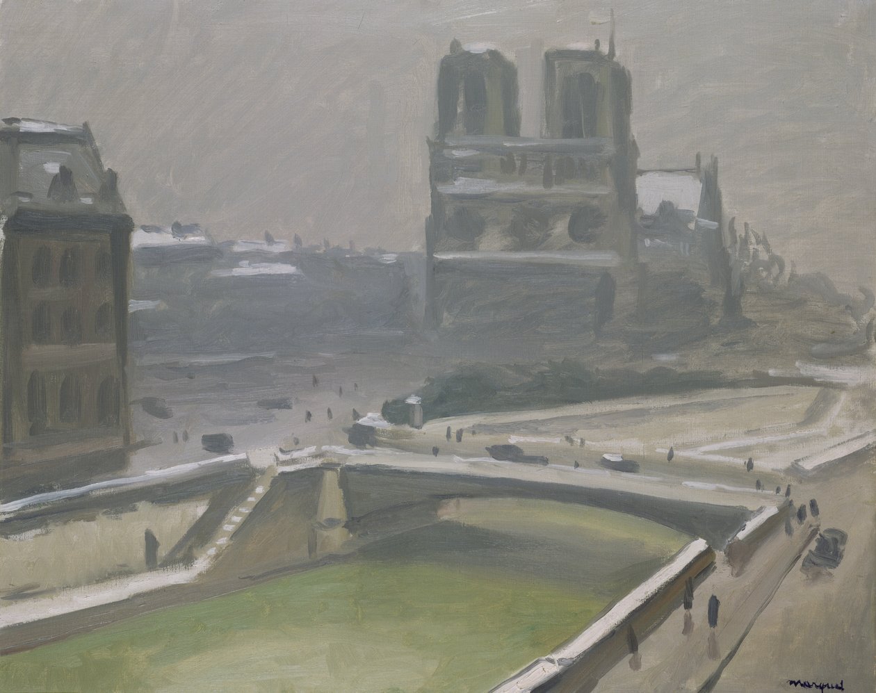 Notre Dame lumessa, vuoden 1912 jälkeen (öljy kankaalle) tekijältä Albert Marquet