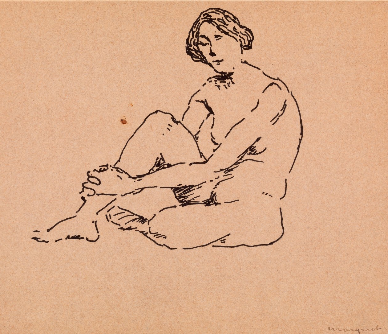 Alaston istuva (kynä ja muste paperille) tekijältä Albert Marquet