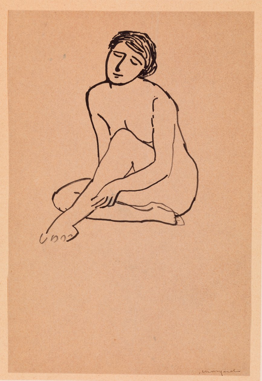 Alaston nainen istumassa (kynä ja muste paperille) tekijältä Albert Marquet