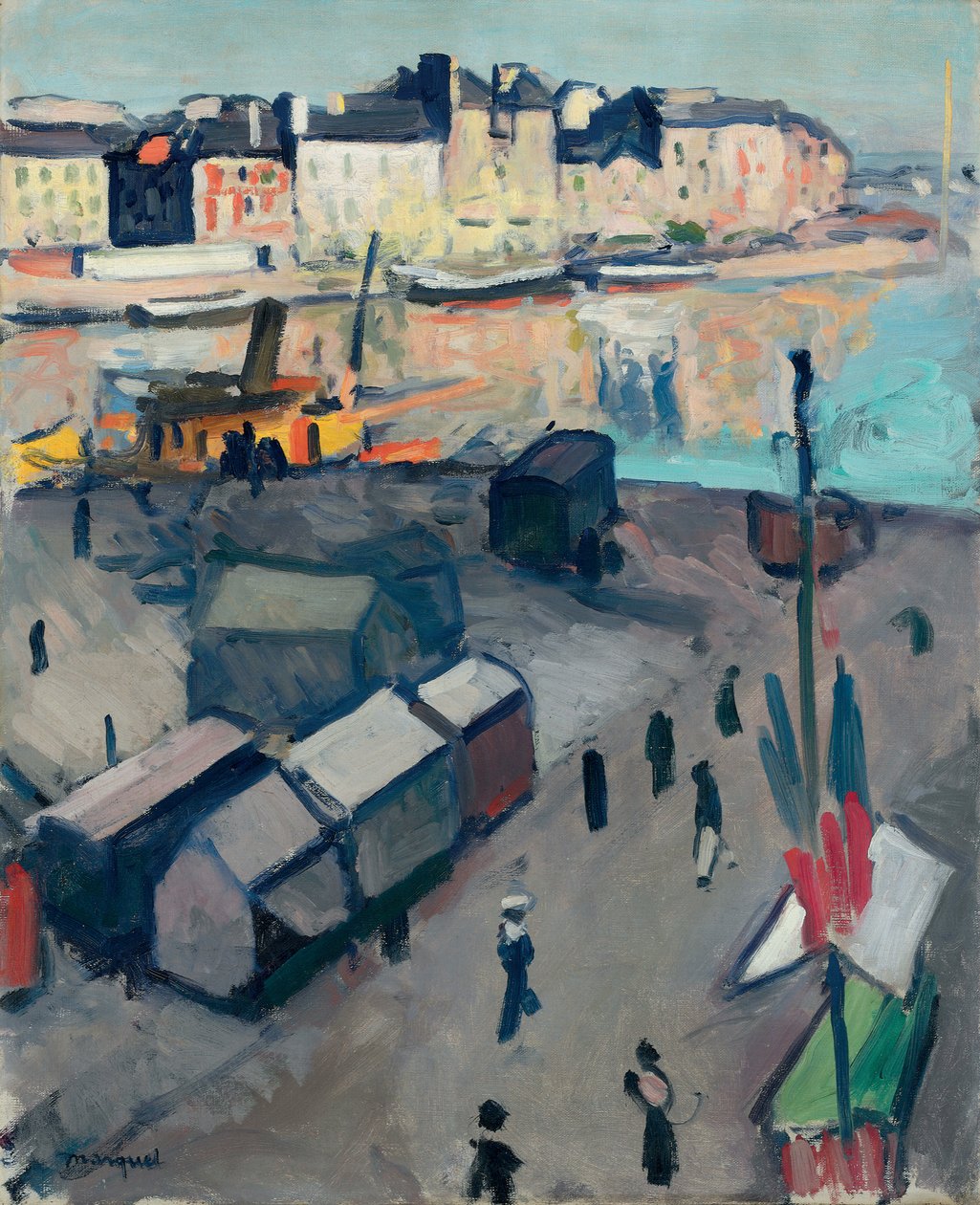 Port du Havre, n. 1907 (öljy kankaalle) tekijältä Albert Marquet
