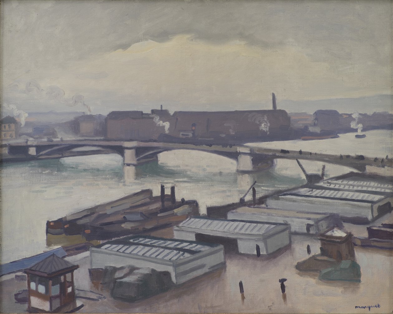 Quai de Paris Rouenissa. Sateinen sää tekijältä Albert Marquet