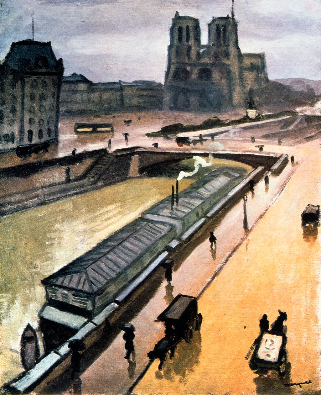 Sateinen päivä. Pariisin Neitsyt Maria, 1910 tekijältä Albert Marquet