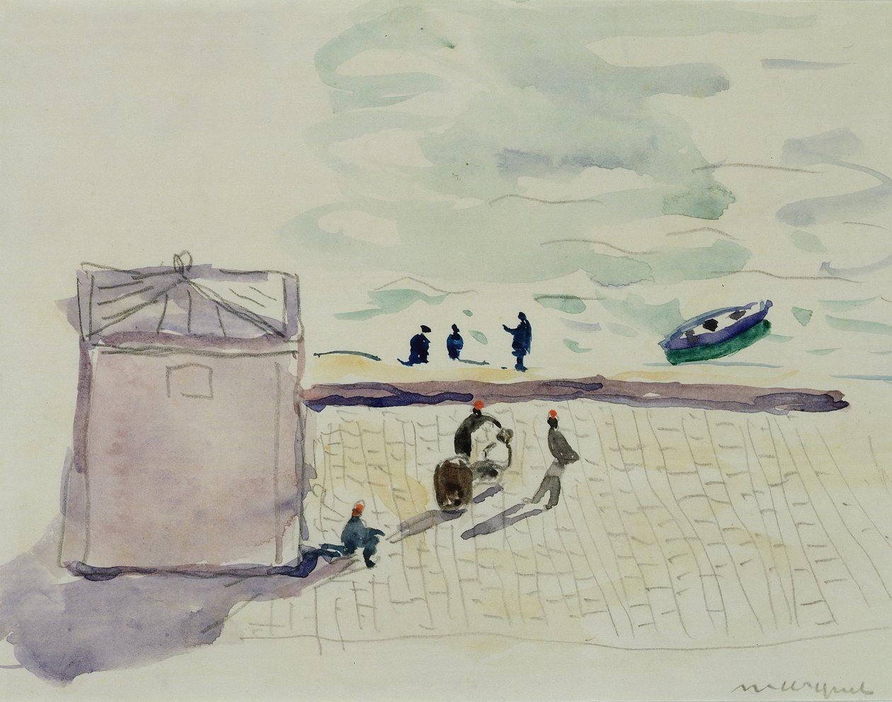 Algerin laiturilla (akvarelli paperille) tekijältä Albert Marquet