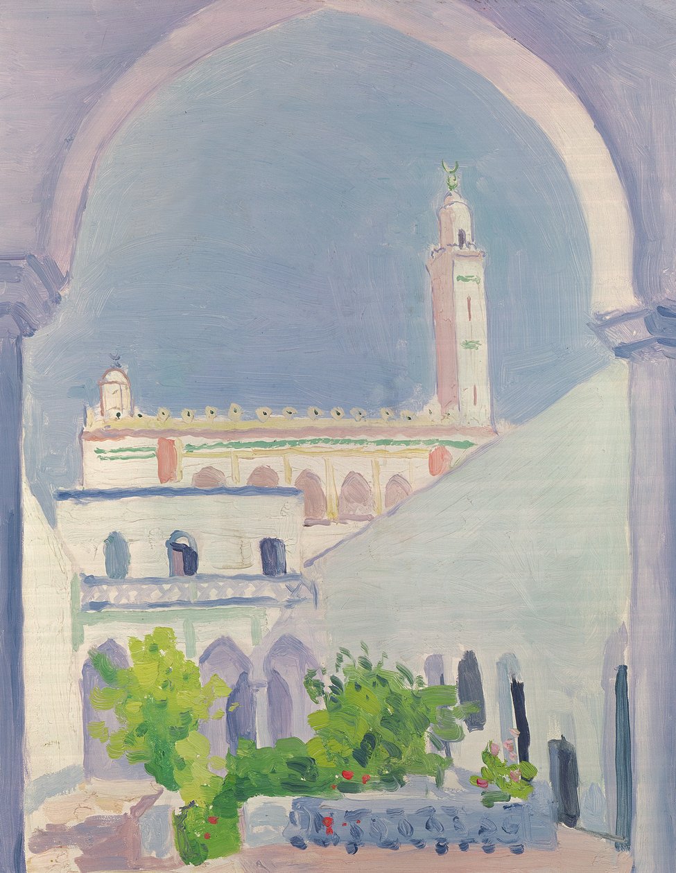 Laghouat-moskeija, n. 1939 (öljy puulevylle) tekijältä Albert Marquet