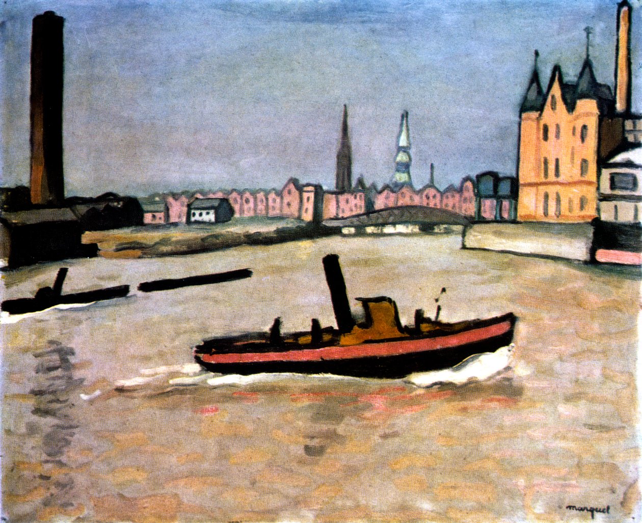 Hampurin satama, 1909 tekijältä Albert Marquet