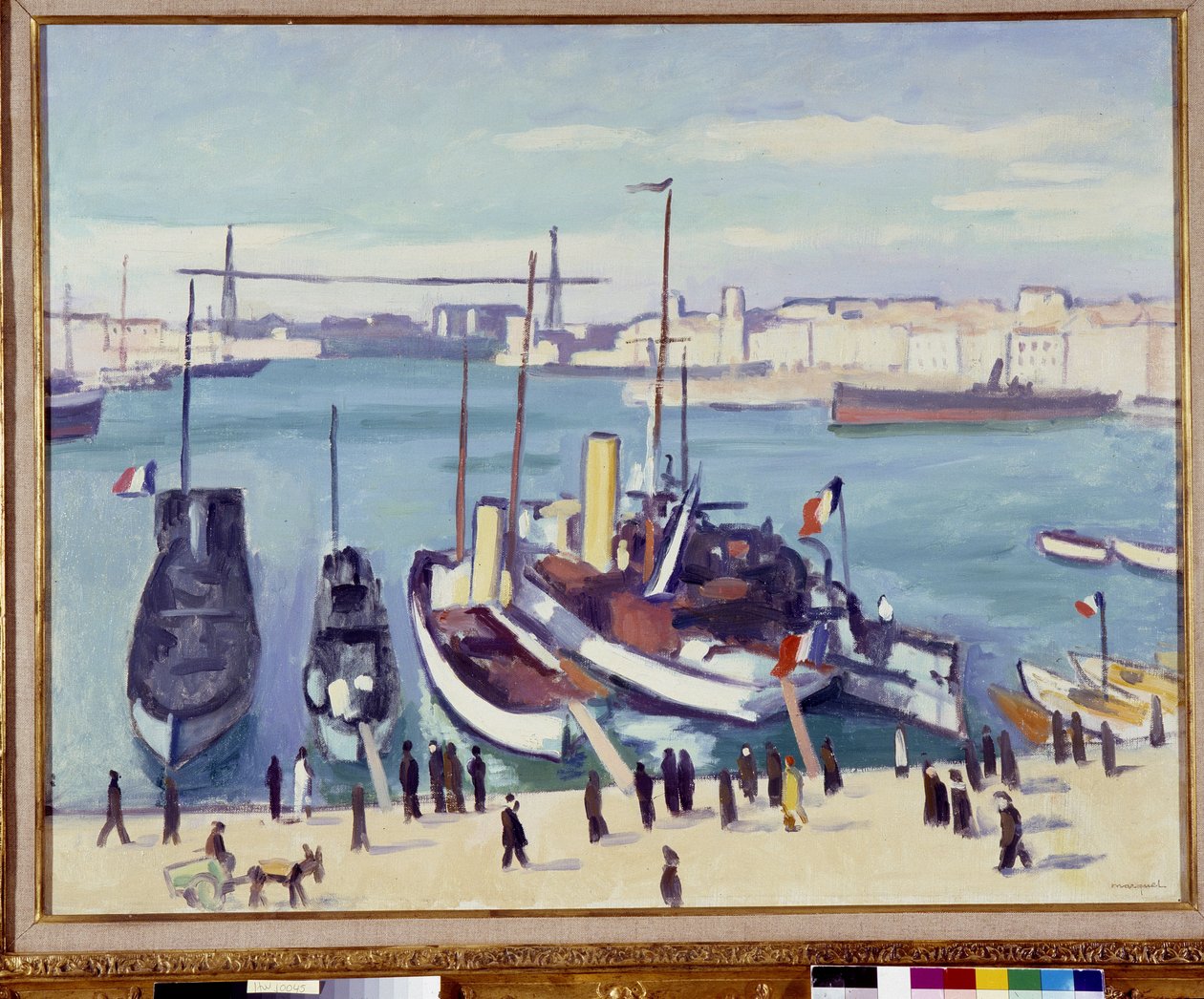 Marseillen satama lauttasillalla (maalaus) 1900-luku tekijältä Albert Marquet