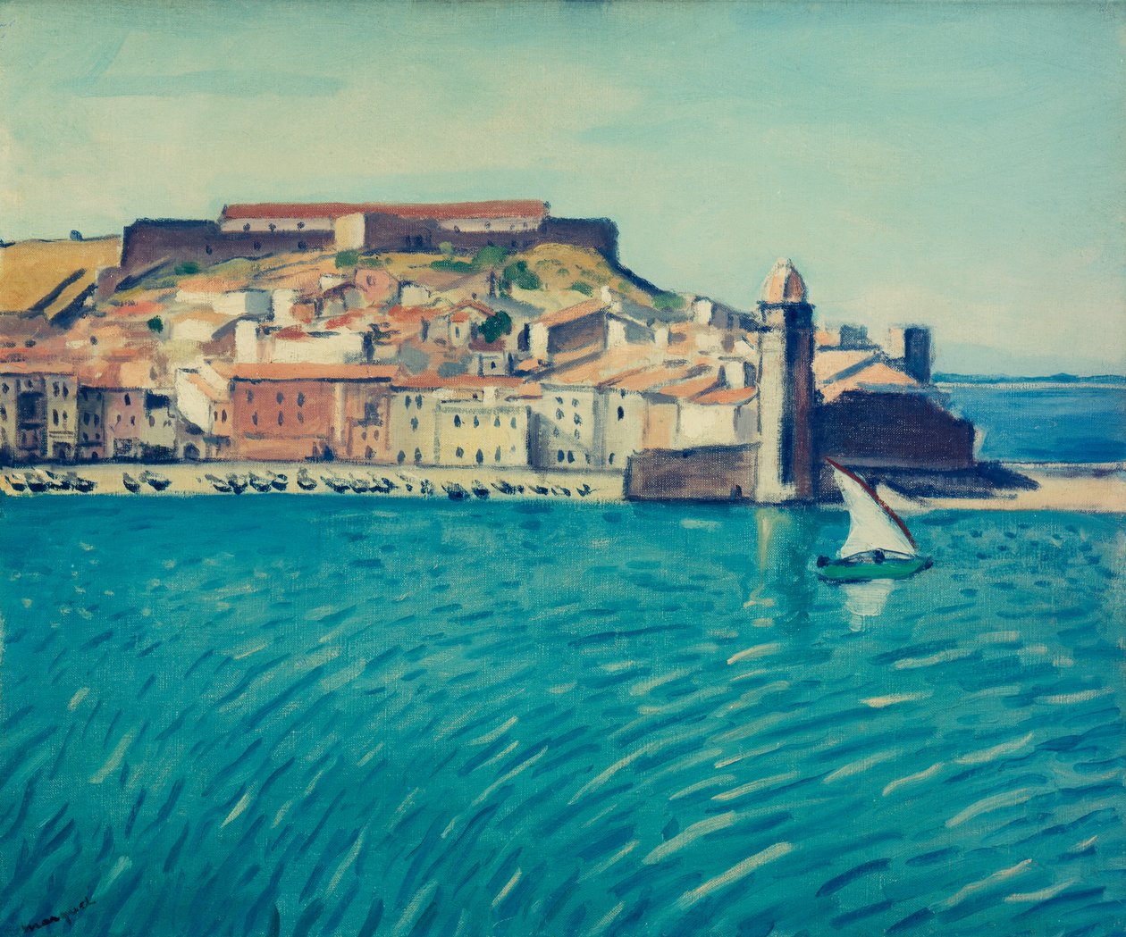 Näkymä Colliouren satamaan (öljy kankaalle) tekijältä Albert Marquet