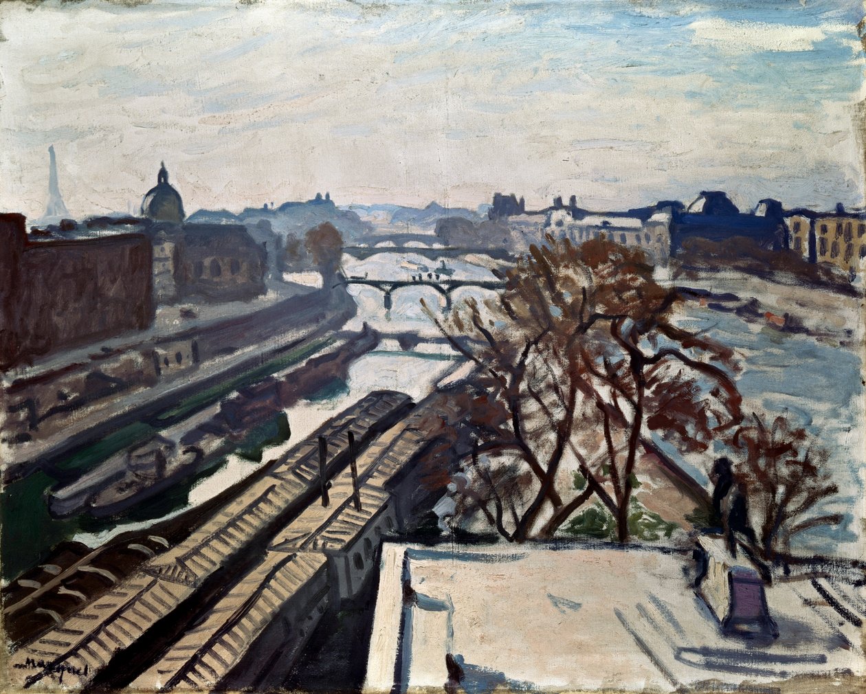 Näkymä Seinen joelle ja Henrik IV:n patsaalle, c1906. tekijältä Albert Marquet