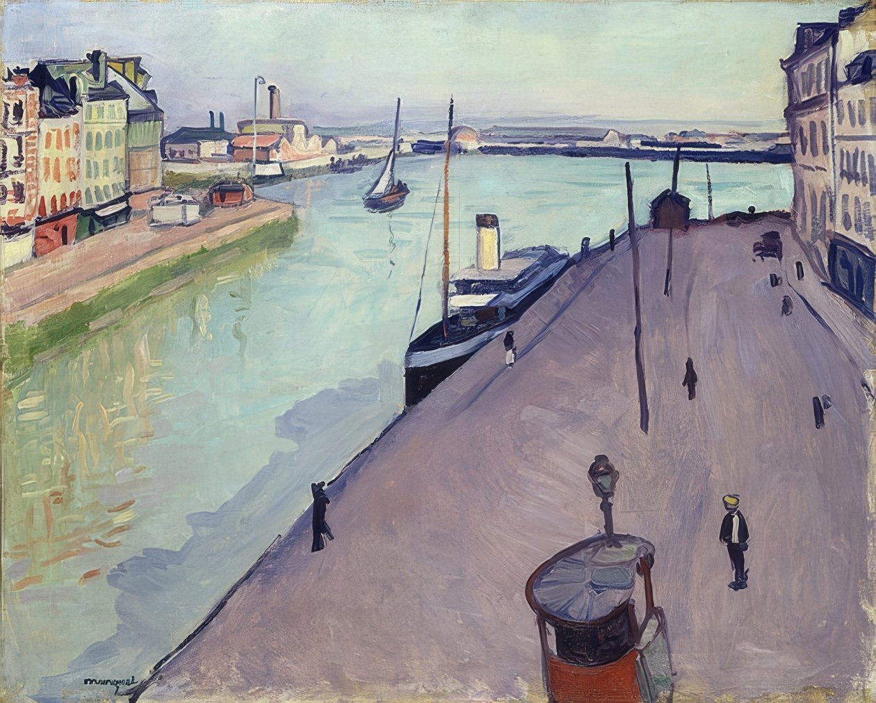 Näkymä Le Havren satamasta (Le quai de Notre-Dame). Öh 1911 tekijältä Albert Marquet