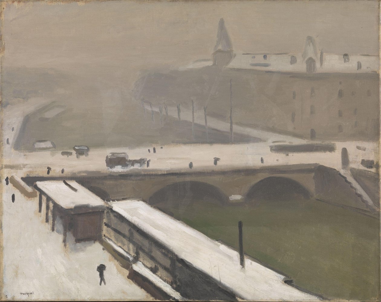 Talvi Seinen rannalla, n. 1900-1916 (öljy kankaalle) tekijältä Albert Marquet