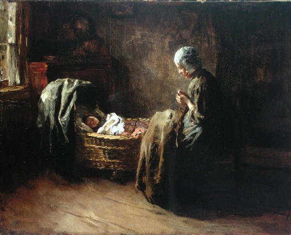 Interior Scene (öljy kankaalle) tekijältä Albert Neuhuys