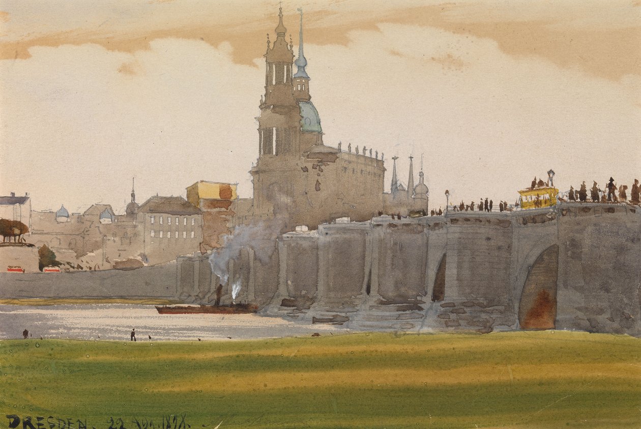 Näkymä Dresdenistä, 1898 tekijältä Albert Nikolaevich Benois