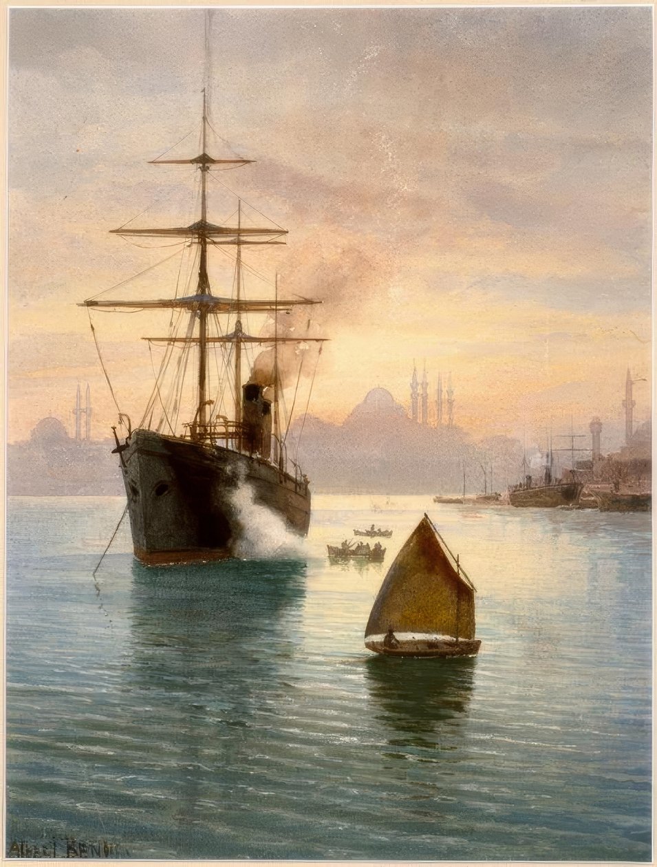 Istanbul, Hafen / Aquarell von Albert Nikolajewitsch Benois tekijältä Albert Nikolajewitsch Benois