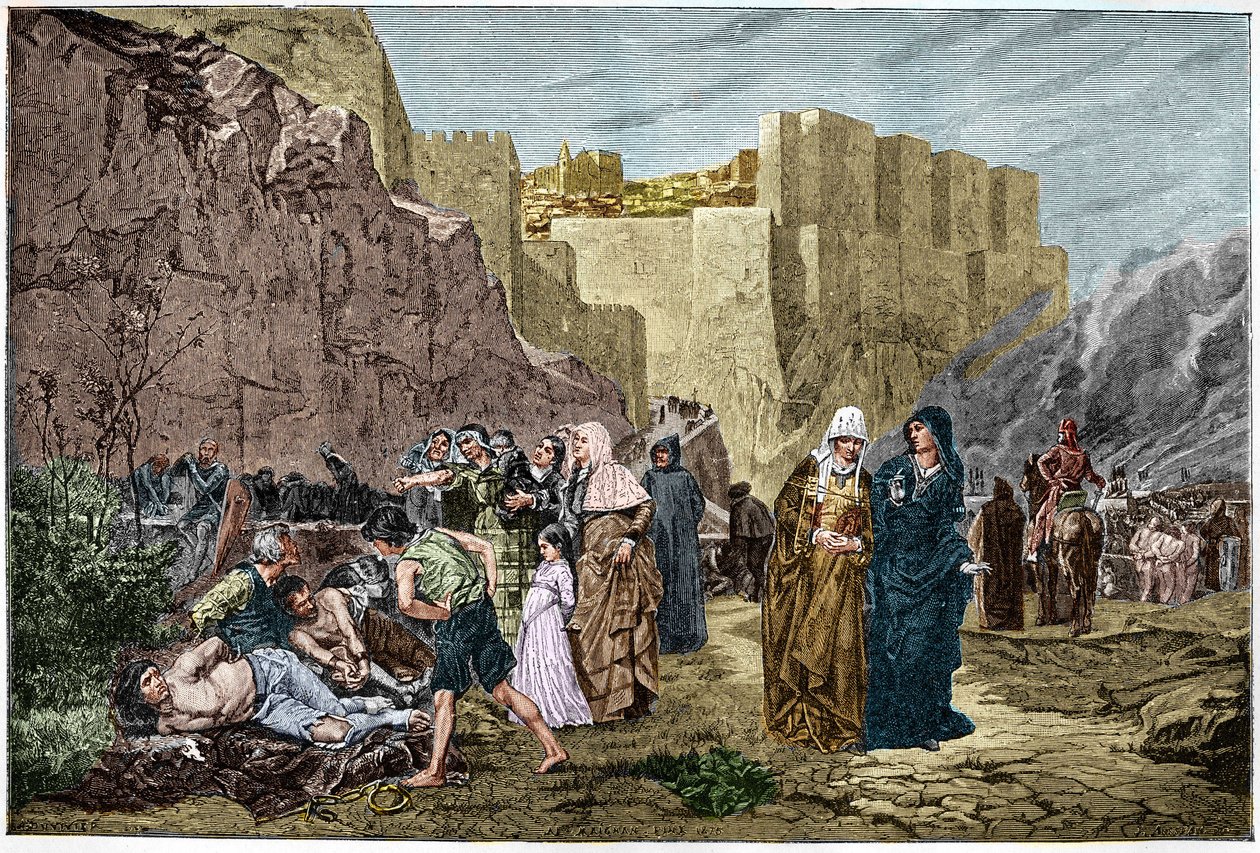 Albigensin ristiretki - Vankien loukkaus - - Ristiretki albiigelaisia vastaan vuonna 1211. Albert Maignanin maalauksen jälkeinen kaiverrus vankeja kohtaan tekijältä Albert Pierre René (after) Maignan