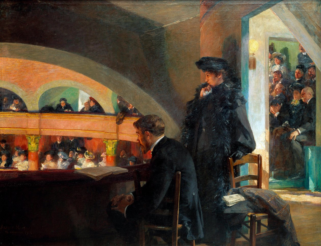Teatterimaja. Albert Maignanin (1845-1908) maalaus tekijältä Albert Pierre Rene Maignan