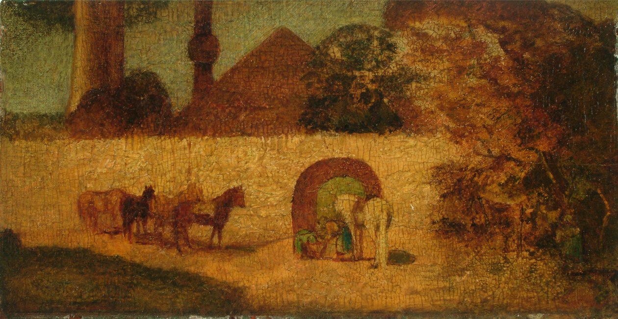 Profeetan haudalla, n. 1882 (öljy paneelille) tekijältä Albert Pinkham Ryder
