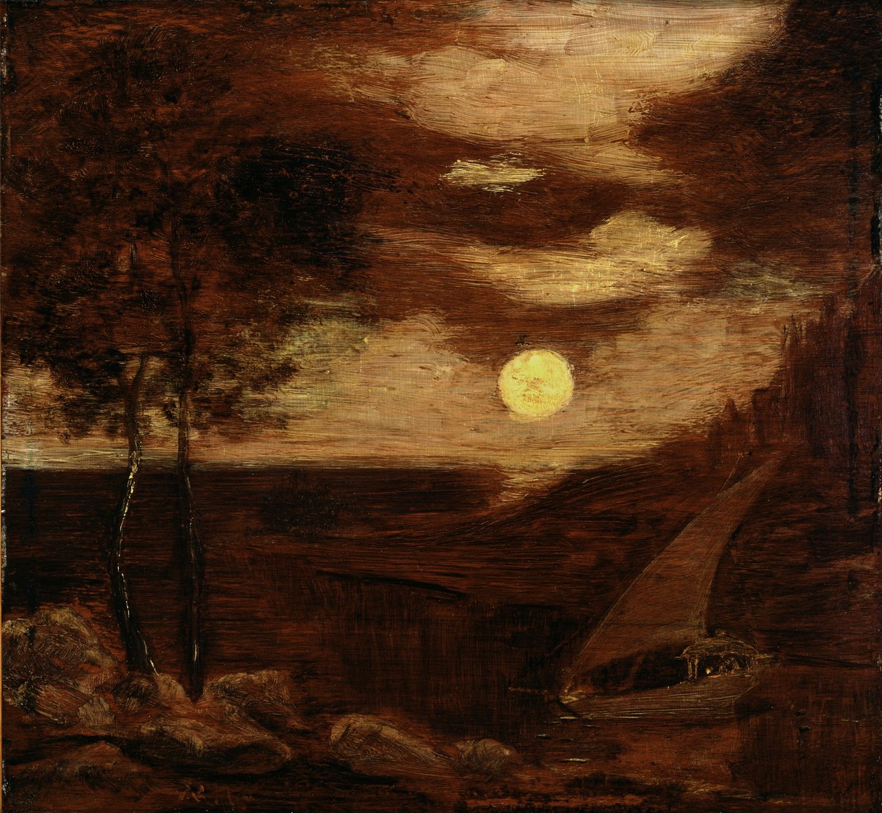Rakastavaisten vene tekijältä Albert Pinkham Ryder