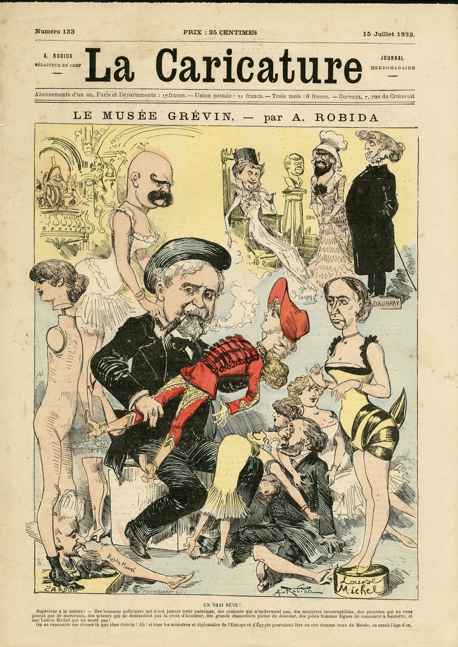 Albert Robidan (1848-1926) kuvitus La Caricaturen (1880) kanteen tekijältä Albert Robida