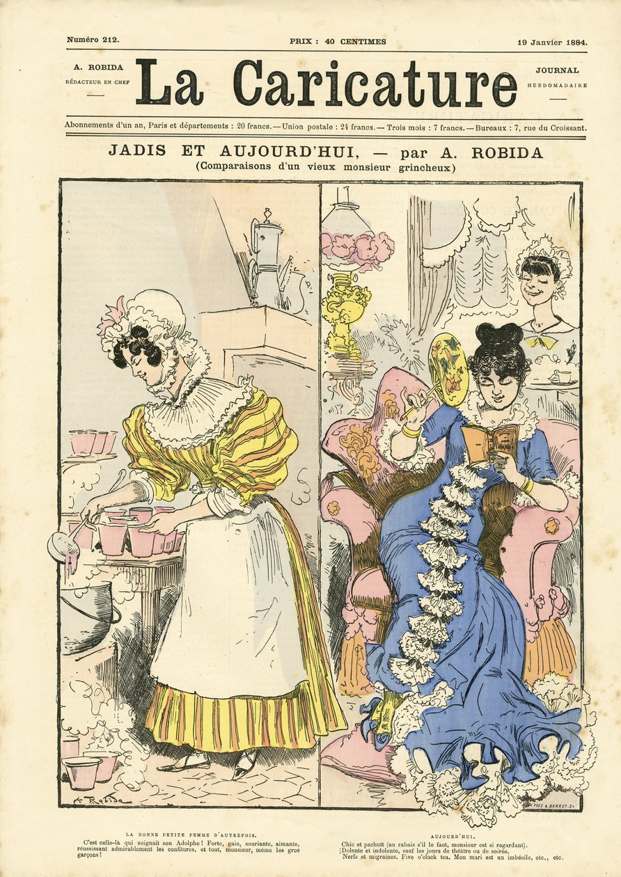 Albert Robidan (1848-1926) kuvitus La Caricaturen (1880) kanteen tekijältä Albert Robida