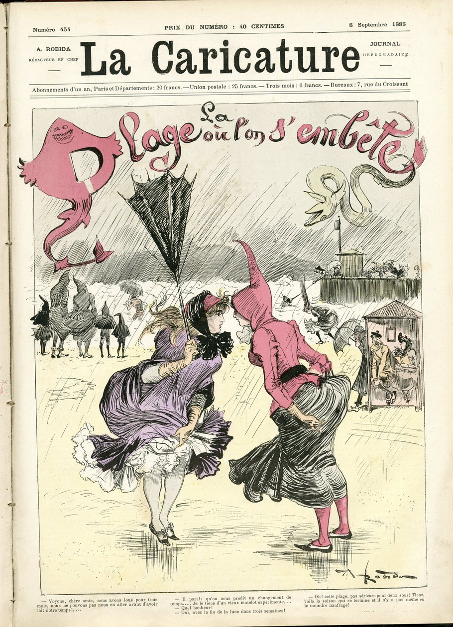 Albert Robidan (1848-1926) kuvitus La Caricaturen (1880) kanteen tekijältä Albert Robida