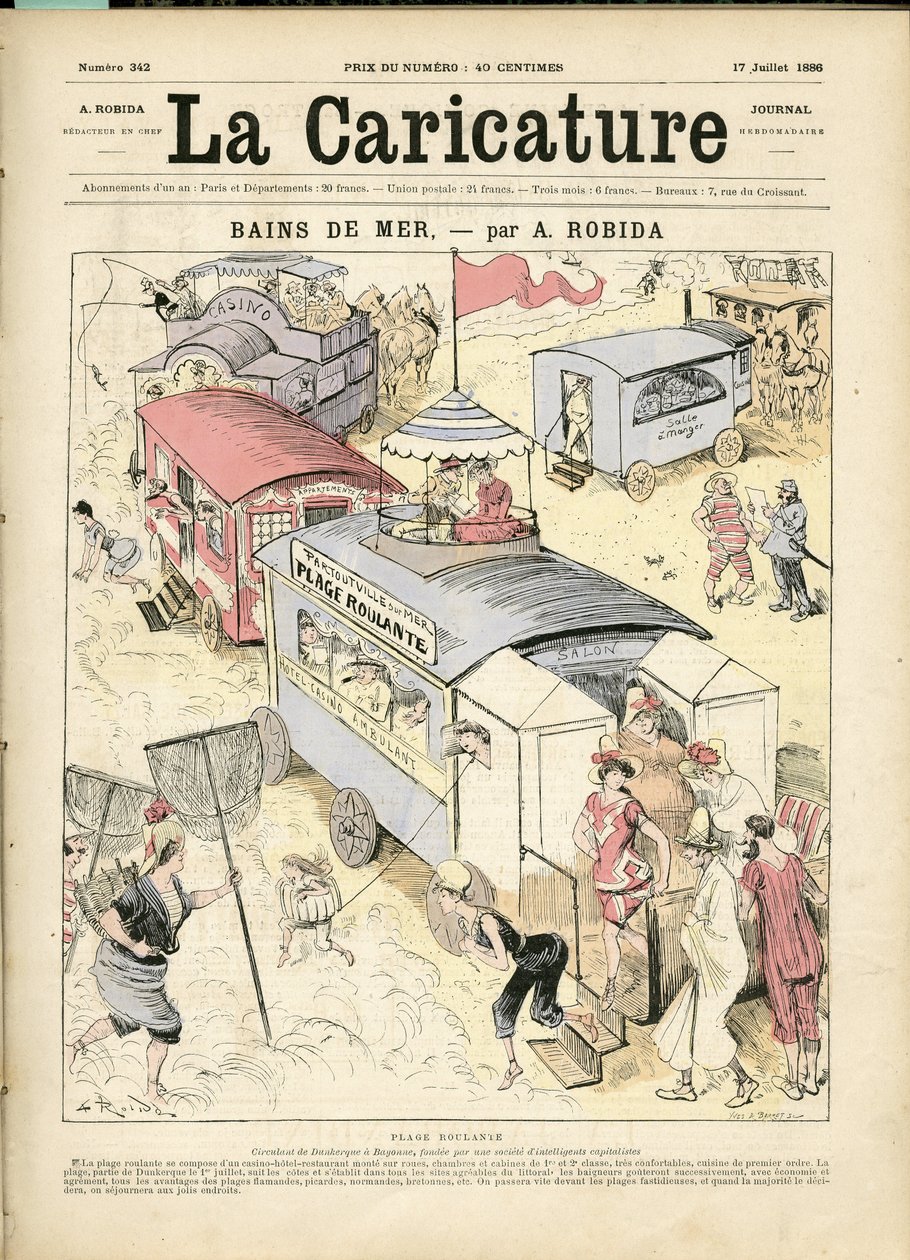 Albert Robidan (1848-1926) kuvitus La Caricaturen (1880) kanteen tekijältä Albert Robida