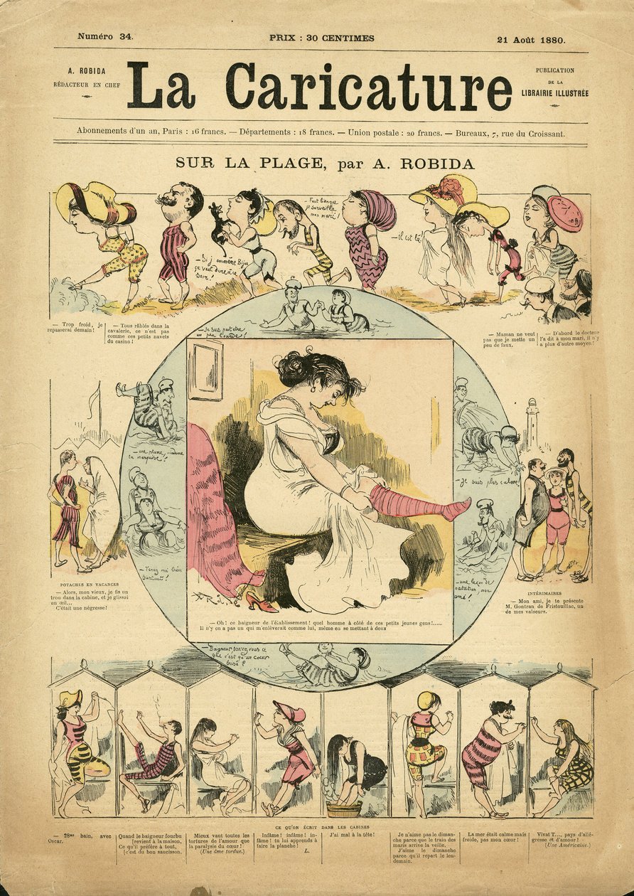 Albert Robidan (1848-1926) kuvitus La Caricaturen (1880) kanteen tekijältä Albert Robida