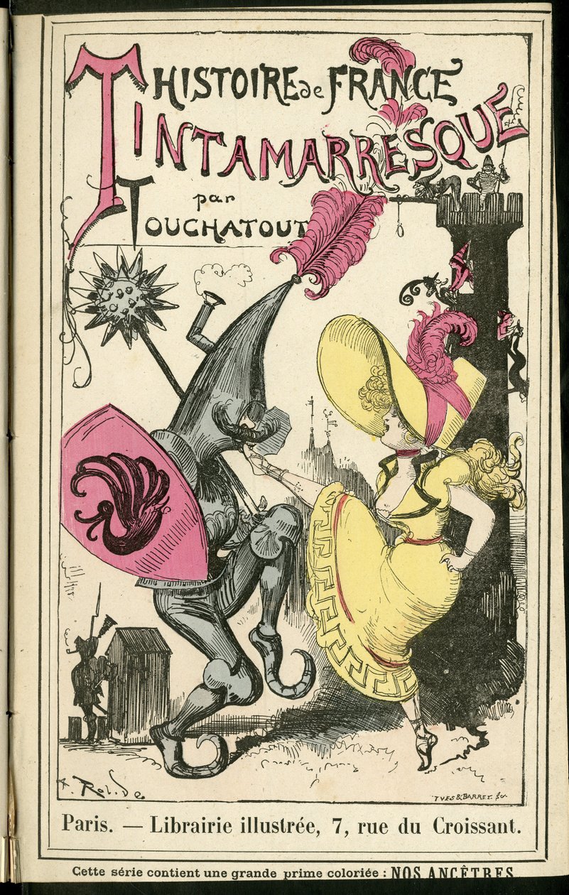 Albert Robidan (1848-1926) kuvitus Histoire de France tintamarresquessa, n. 1880 - Historia, tanssi tekijältä Albert Robida