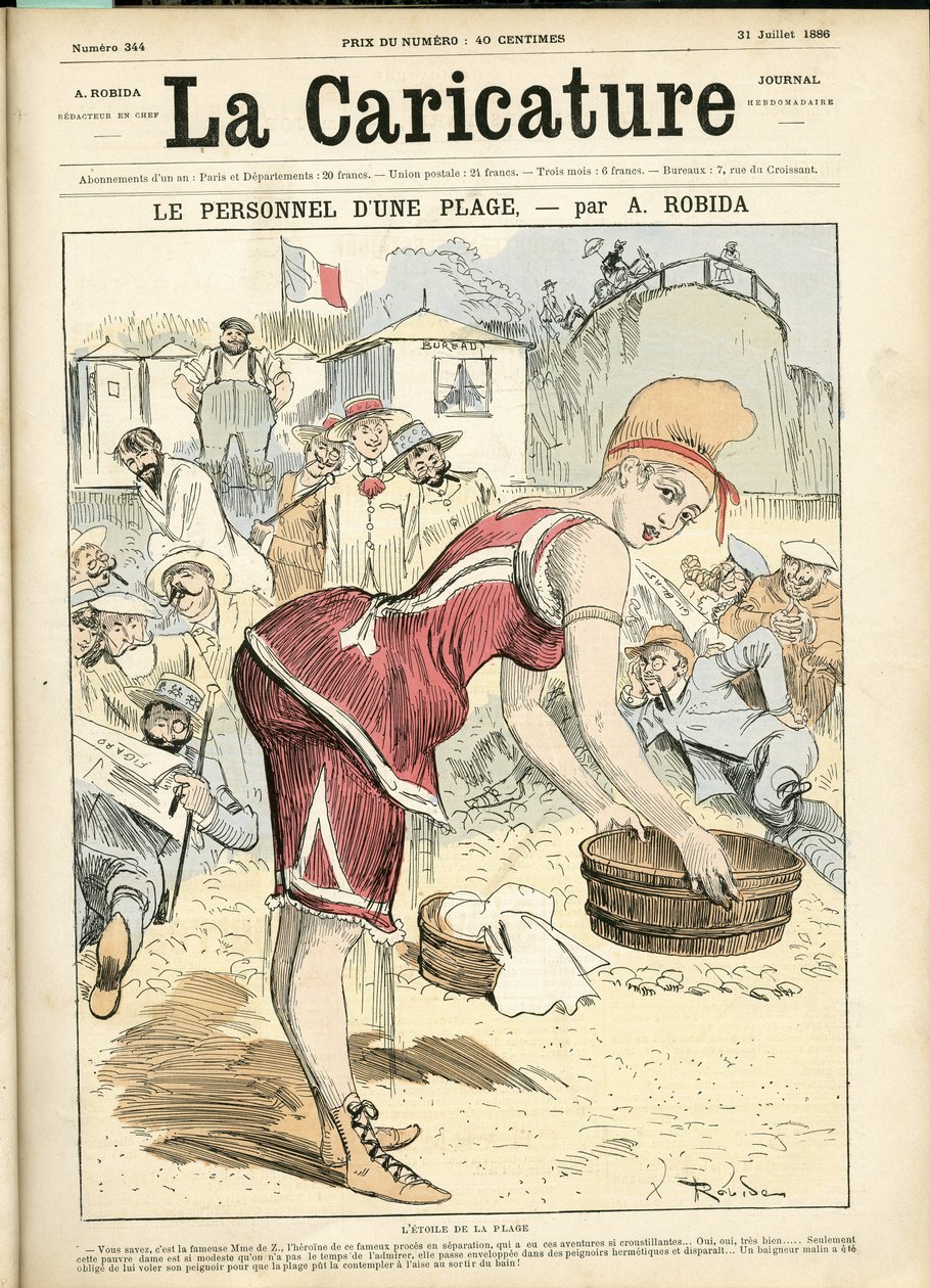 Albert Robidan (1848-1926) kuvitus La Caricature -peittoon (1880) tekijältä Albert Robida