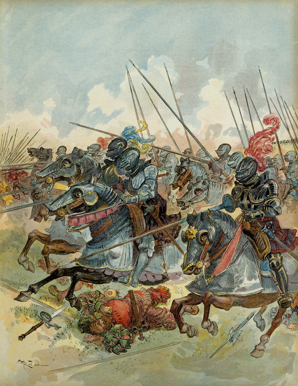 Kuudes Italian sota (1521-1526): Pavian taistelu (Italia), 24. helmikuuta tekijältä Albert Robida
