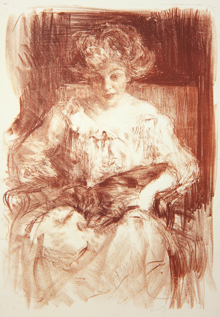 Rouva. H. V. Milbank Ferby Lodgessa Bebearin kanssa, n. 1907 tekijältä Albert de Belleroche