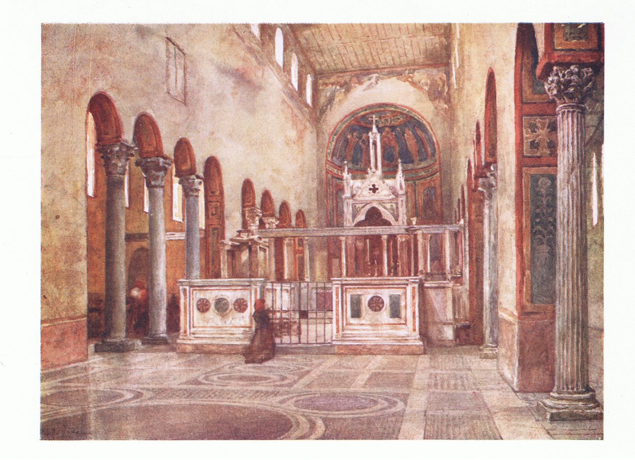 Santa Maria in Cosmedin (varhaiskristillinen basilika), Rooma, julkaisija A & C Black Ltd, 1925. tekijältä Alberto Pisa