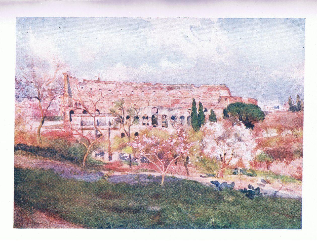 Colosseum kevätpäivänä, Roomasta, julkaissut A & C Black Ltd, 1925. tekijältä Alberto Pisa